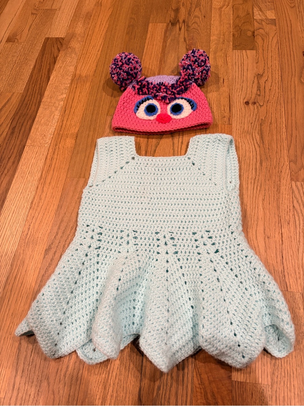 Handmade crochet Abby Cadabby costume for toddler girl